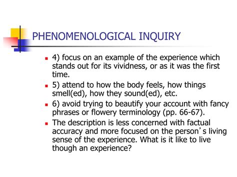 Phenomenology: Explanation and Examples.
